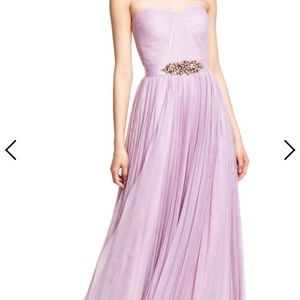 Adrianna Papell Tulle Pleated Gown